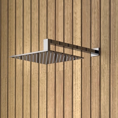 Ultra Thin 10 Inch Rain Shower Head With Arm, Chrome Remer 348S30-357UFS25