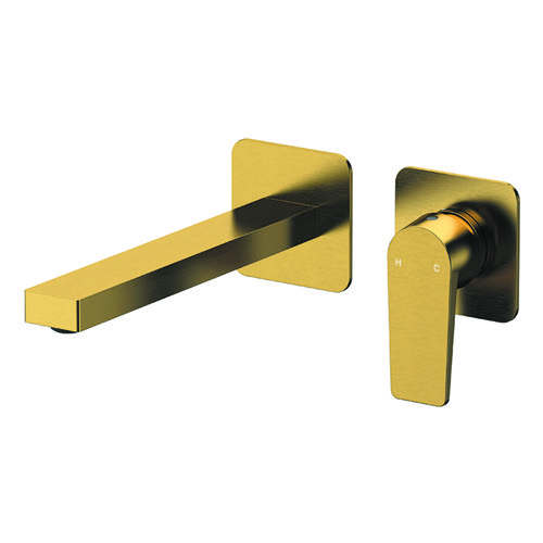 Brushed Gold Single Handle Wall Mounted Bathroom Faucet Remer D15PLNL-BG