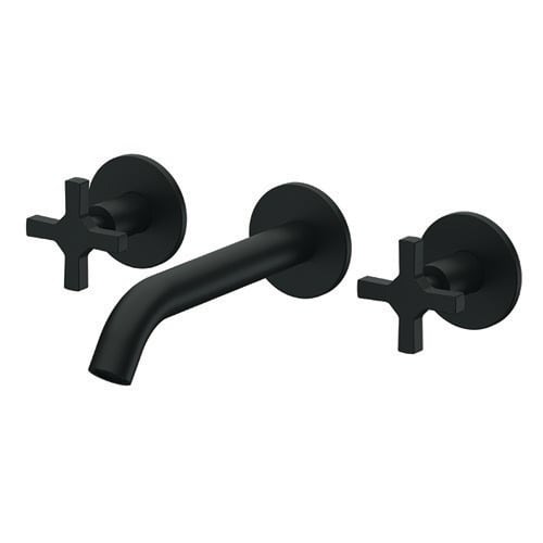 Matte Black Wall Mounted Widespread Bathroom Faucet Remer DL14PLNL-NO