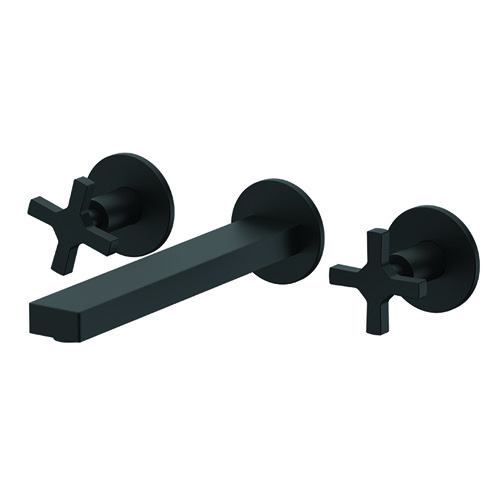 Matte Black Wall Mounted Widespread Bathroom Faucet Remer DQ14PLNL-NO