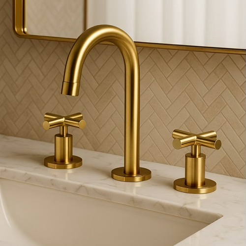 Brushed Gold Widespread Bathroom Faucet Remer NJ13PUSNL-BG