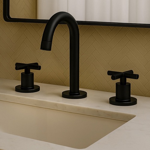 Matte Black Widespread Bathroom Faucet Remer NJ13PUSNL-NO