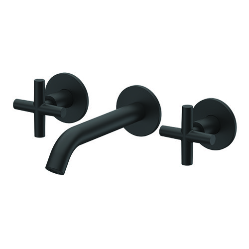 Matte Black Wall Mounted Widespread Bathroom Faucet Remer NJ14PLNL-NO