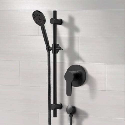 Matte Black Slidebar Shower Set With Multi Function Hand Shower Remer SR051