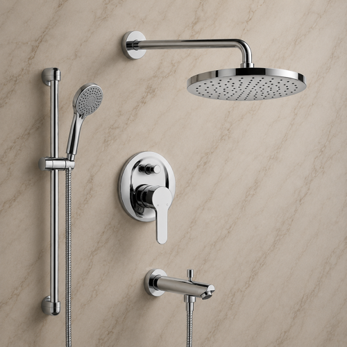 Tub and Shower Faucet Set with Handheld and Rain Shower Head Remer TSR53