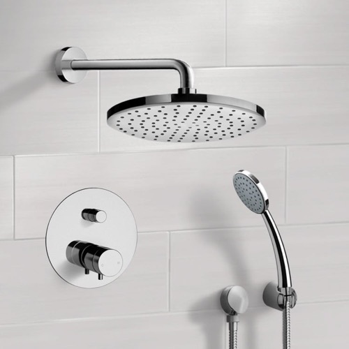 Thermostatic Rain Shower System with Handheld, Rain Shower Head, Shower Faucet Set Remer SFH03