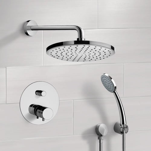 Thermostatic Rain Shower System with Handheld, Rain Shower Head, Shower Faucet Set Remer SFH03