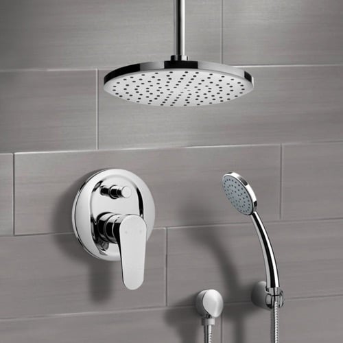 Ceiling Rain Shower System with Handheld, Rain Shower Head, Shower Faucet Set Remer SFH6014