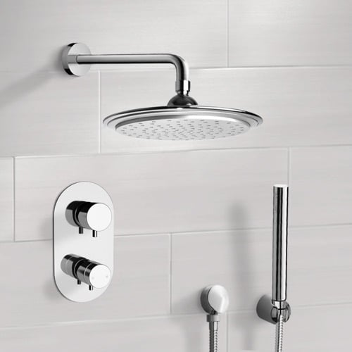 Thermostatic Rain Shower System with Handheld, Rain Shower Head, Shower Faucet Set Thermostatic Rain Shower System with Handheld, Rain Shower Head, Shower Faucet Set Remer SFH6407