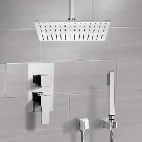 Ceiling Rain Shower System with Handheld, Rain Shower Head, Shower Faucet Set Remer SFH6507