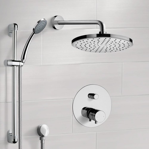 Thermostatic Rain Shower System with Handheld, Rain Shower Head, Shower Faucet Set Remer SFR04