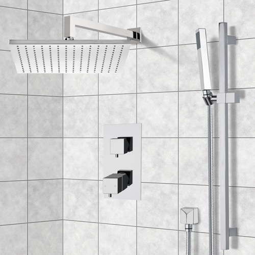 Thermostatic Rain Shower System with Handheld, Rain Shower Head, Shower Faucet Set Remer SFR7403