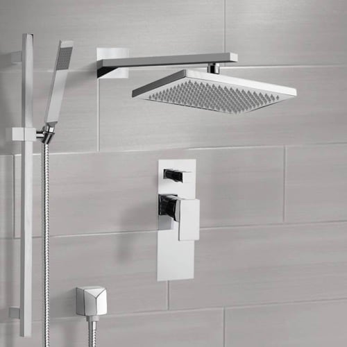Shower System with 9.5 Inch Rain Shower Head and Hand Shower Remer SFR7543