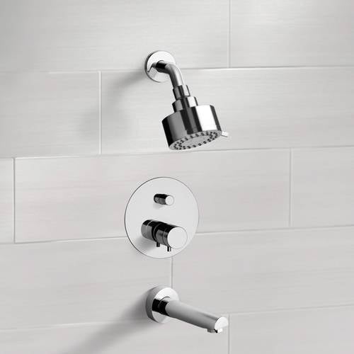 Chrome Thermostatic Tub and Shower Faucet Sets with Multi Function Shower Head Remer TSF03