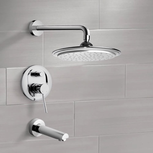 Tub and Shower Faucet Set with Rain Shower Head Remer TSF2008