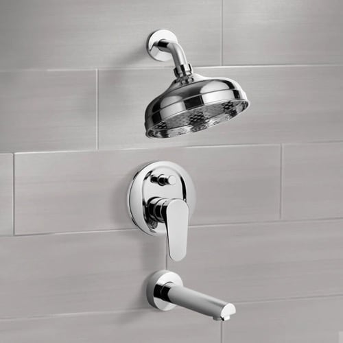 Tub and Shower Faucet Sets with 8 Inch Rain Shower Head Remer TSF2100
