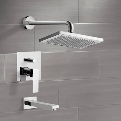 Tub and Shower Faucet Sets with 9.5 Inch Rain Shower Head Remer TSF2115