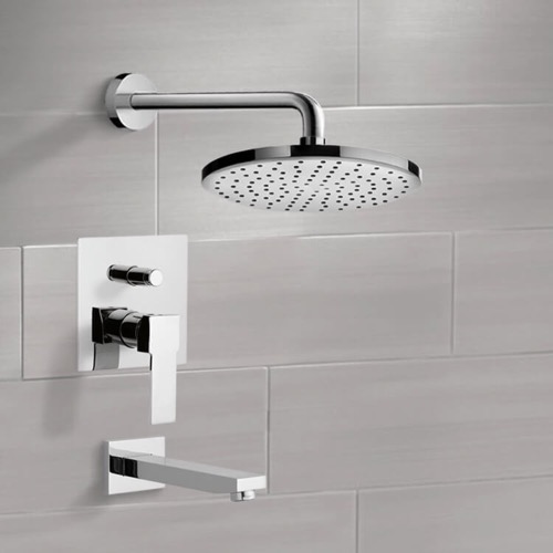Tub and Shower Faucet Set with Rain Shower Head Remer TSF2217