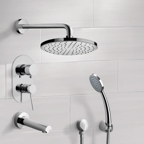Tub and Shower Faucet Set with Handheld and Rain Shower Head Remer TSH02