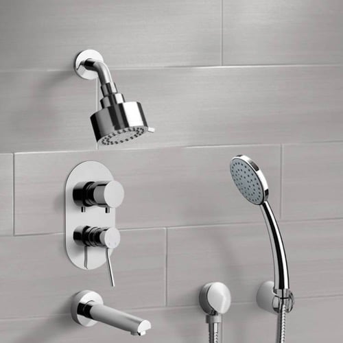 Tub and Shower Faucet Set with Handheld Remer TSH05