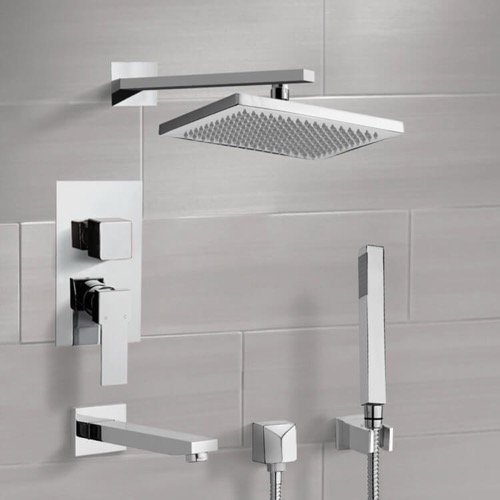 Tub and Shower Faucet Set with Handheld and Rain Shower Head Remer TSH4544