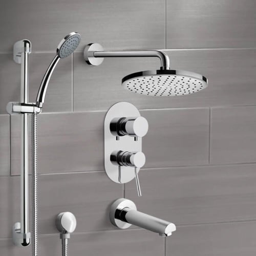 Tub and Shower Faucet Set with Handheld and Rain Shower Head Remer TSR07