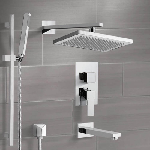 Tub and Shower Faucet Set with Handheld and Rain Shower Head Remer TSR9544