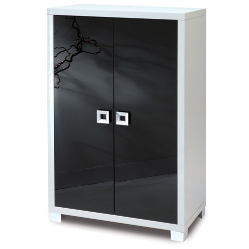Stylish Glossy White Cabinet with 2 Doors Sarmog 570