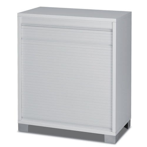 Modern White Small Cabinet with Rolling Shutter Sarmog 7046