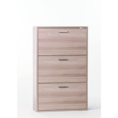 Clear Elm Shoe Rack with 3 Double-Depth Folding Doors Sarmog A763-Clear Elm