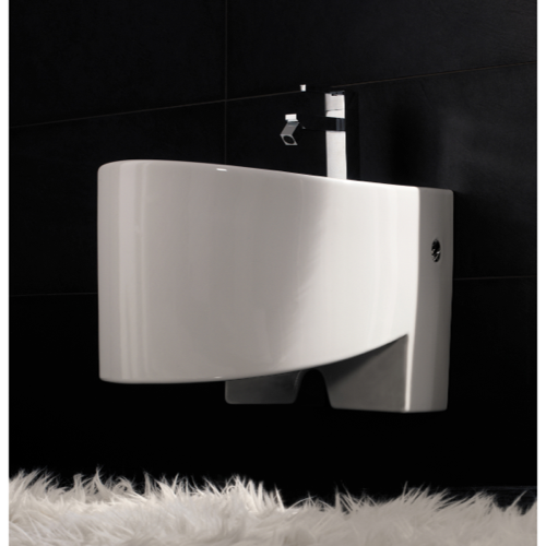 Modern Wall Mount Bidet, Ceramic, Rounded Scarabeo 8209