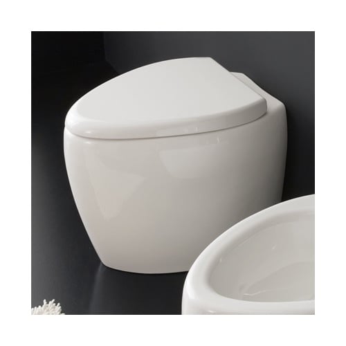 Modern Floor Standing Toilet, Ceramic, Rounded Scarabeo 8606