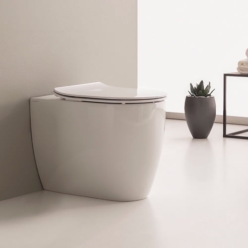 Modern Floor Standing Toilet, Ceramic, Rounded Scarabeo 5522
