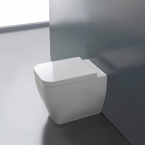 Modern Floor Standing Toilet, Ceramic, Squared Scarabeo 8309