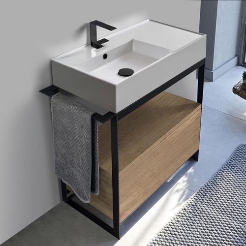 Modern  Console Vanity, 35 Inch Scarabeo 5115-SOL1-89