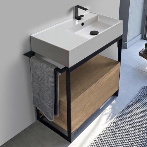 Modern  Console Vanity, 35 Inch Scarabeo 5118-SOL1-89