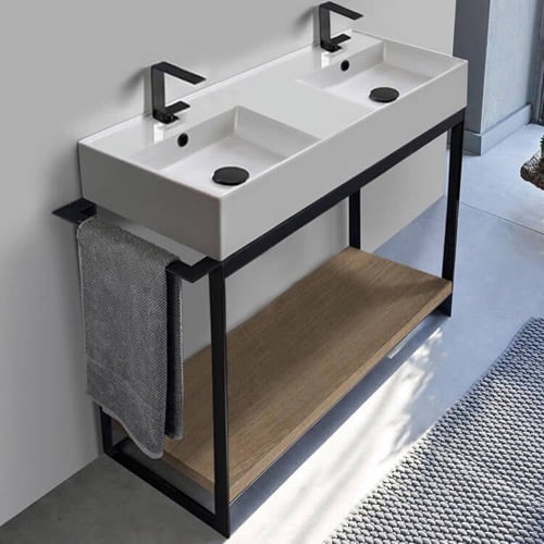 Modern Double  Console Vanity, 43 Inch Scarabeo 5142-SOL2-89