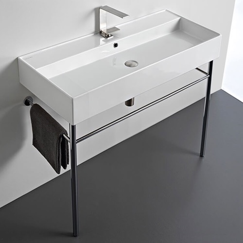 Modern Console Sink, 40 Inch Scarabeo 8031/R-100A-CON