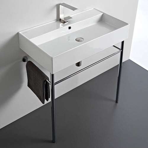 Modern Console Sink, 32 Inch Scarabeo 8031/R-80-CON