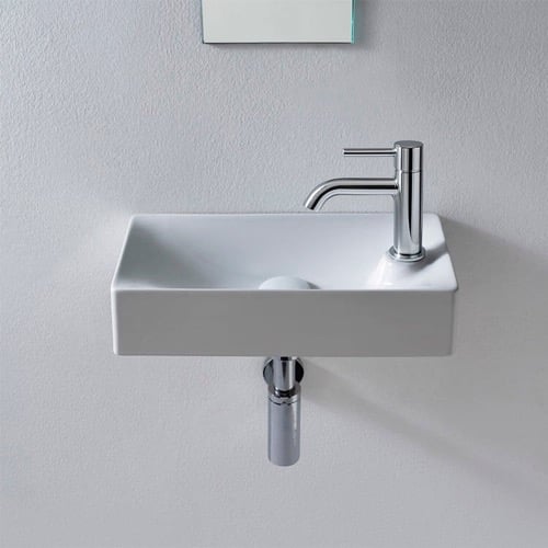 Small Ceramic Wall Mounted or Vessel Sink Scarabeo 1501