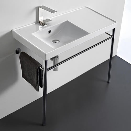 Modern Console Sink, 36 Inch Scarabeo 3008-CON