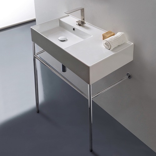 Modern Console Sink, 32 Inch Scarabeo 5115-CON