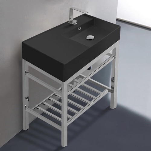 Modern Console Sink Vanity, 32 Inch Scarabeo 5118-49-CON2