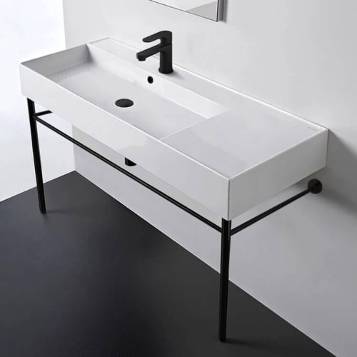 Modern Console Sink, 40 Inch Scarabeo 5119-CON-BLK