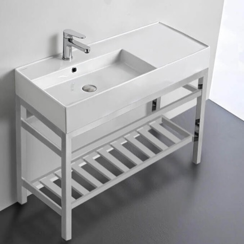 Modern Console Sink Vanity, 40 Inch Scarabeo 5119-CON2