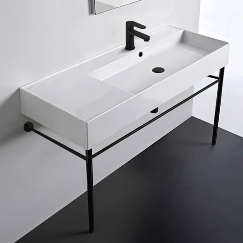 Modern Console Sink, 40 Inch Scarabeo 5120-CON-BLK