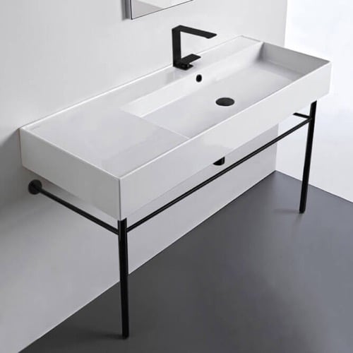 Modern Console Sink, 40 Inch Scarabeo 5120-CON-BLK