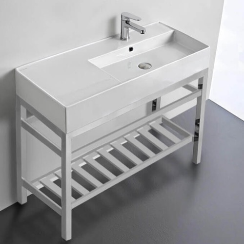 Modern Console Sink Vanity, 40 Inch Scarabeo 5120-CON2