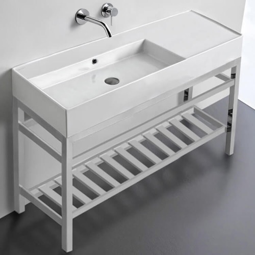 Modern Console Sink Vanity, 48 Inch Scarabeo 5121-CON2-No Hole