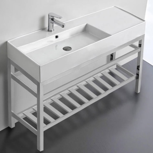 Modern Console Sink Vanity, 48 Inch Scarabeo 5121-CON2
